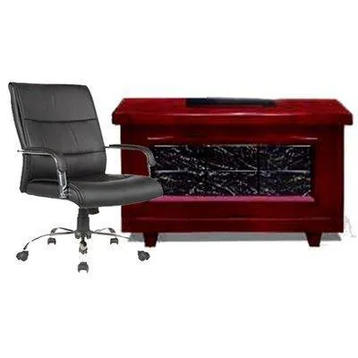 1.4Mtr Office Desk   Leather swivel chair-107