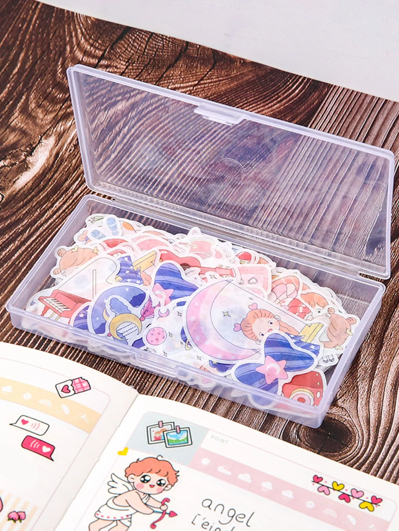 1pc Clear Stationery Storage Box