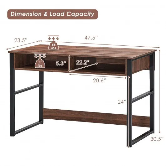 2 Drawers Vintage Computer Desk for Home and Office