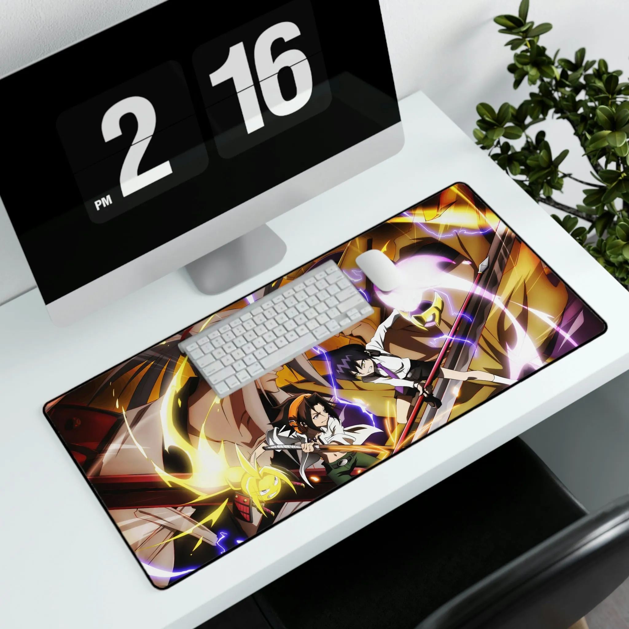 #3.3410, Shaman King, 2021, Yoh Asakura, Amidamaru vs. Ren Tao, Bason, Mouse Pad (Desk Mat)