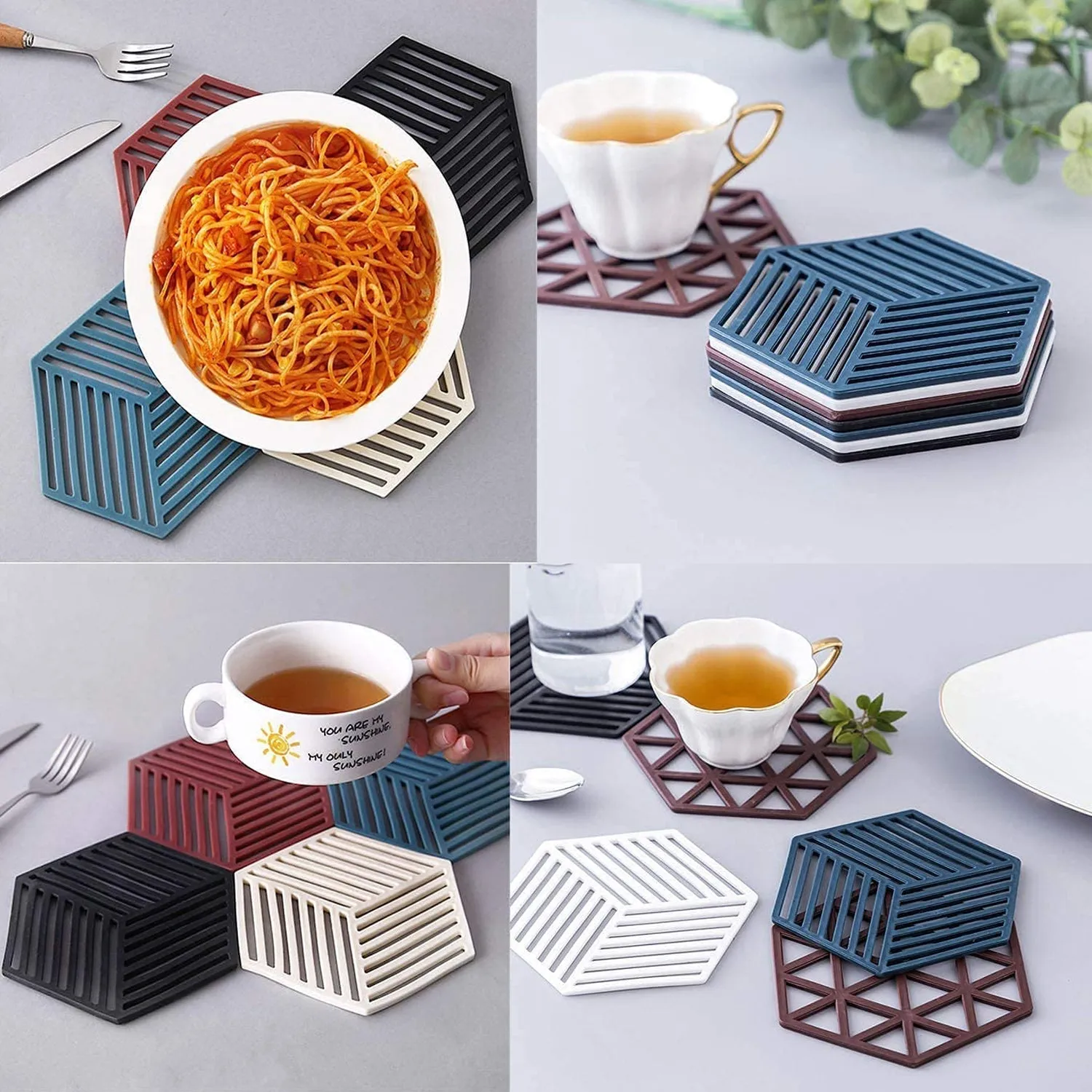 4051 Dining Table mat Heat Insulation pad Nordic Heat-Resistant Anti-Scald mats Household Kitchen Pot mats Coasters ( 1 pcs )