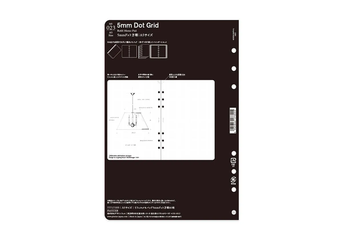 5mm Dot Grid 80 sheets PLT0023 (A5 Size)