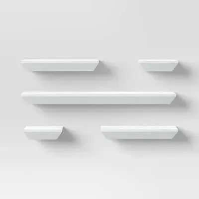 5pc Wedge Shelves White - Threshold