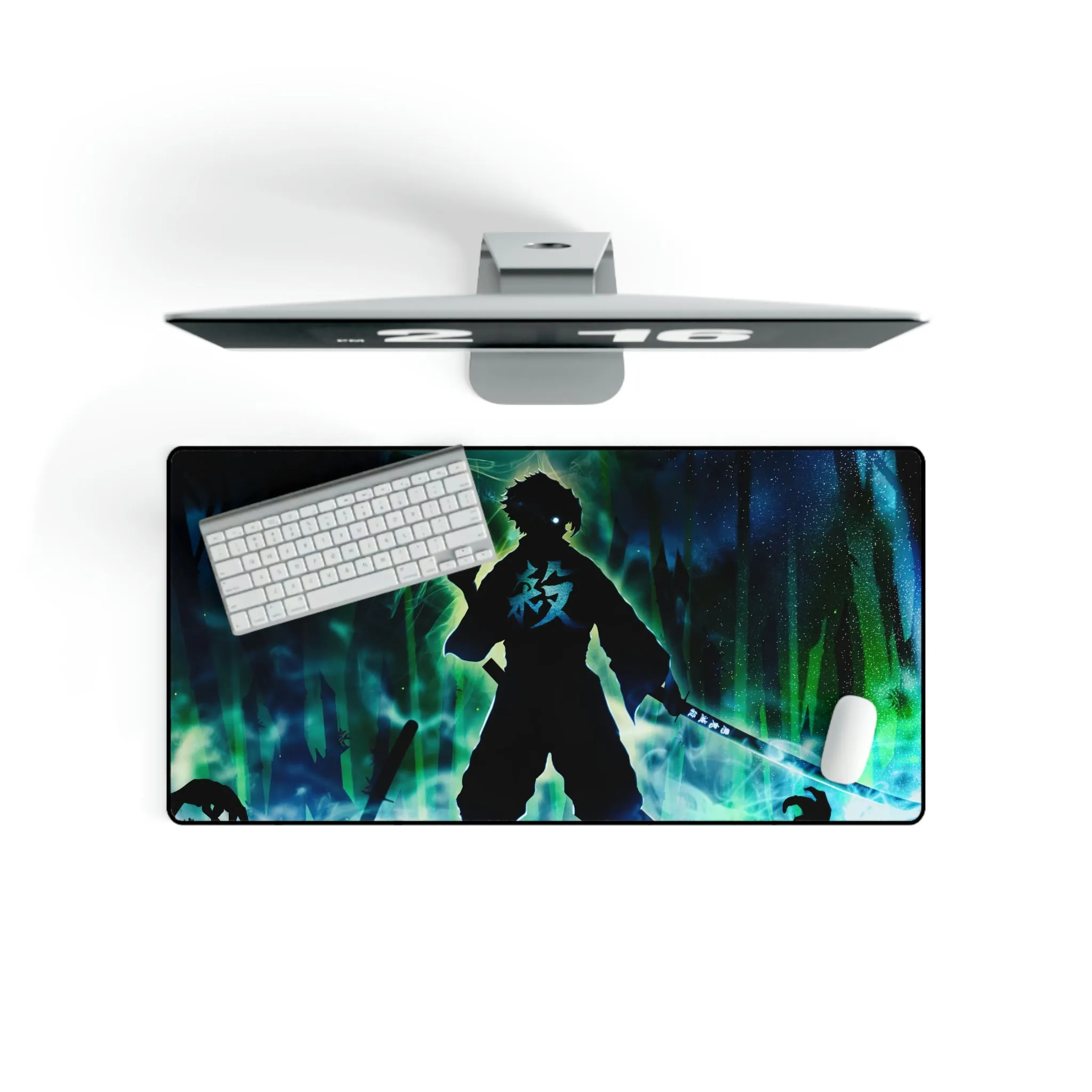 #8.1020, Demon Slayer, Sanemi Shinazugawa, Silhouette, Mouse Pad (Desk Mat)