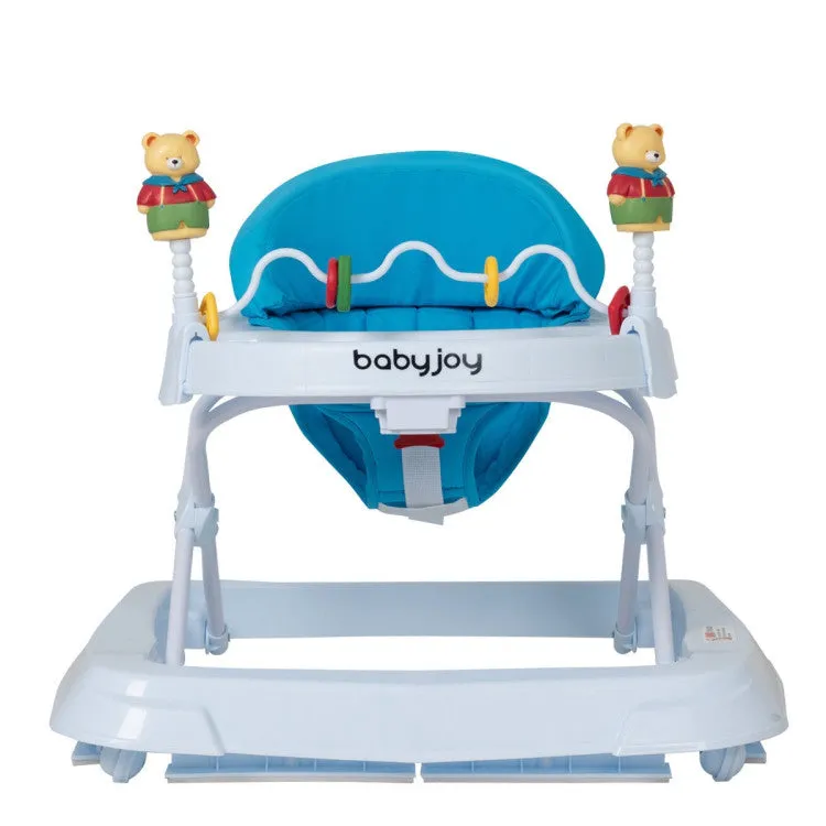 Adjustable Height Folding Baby Walker - Blue