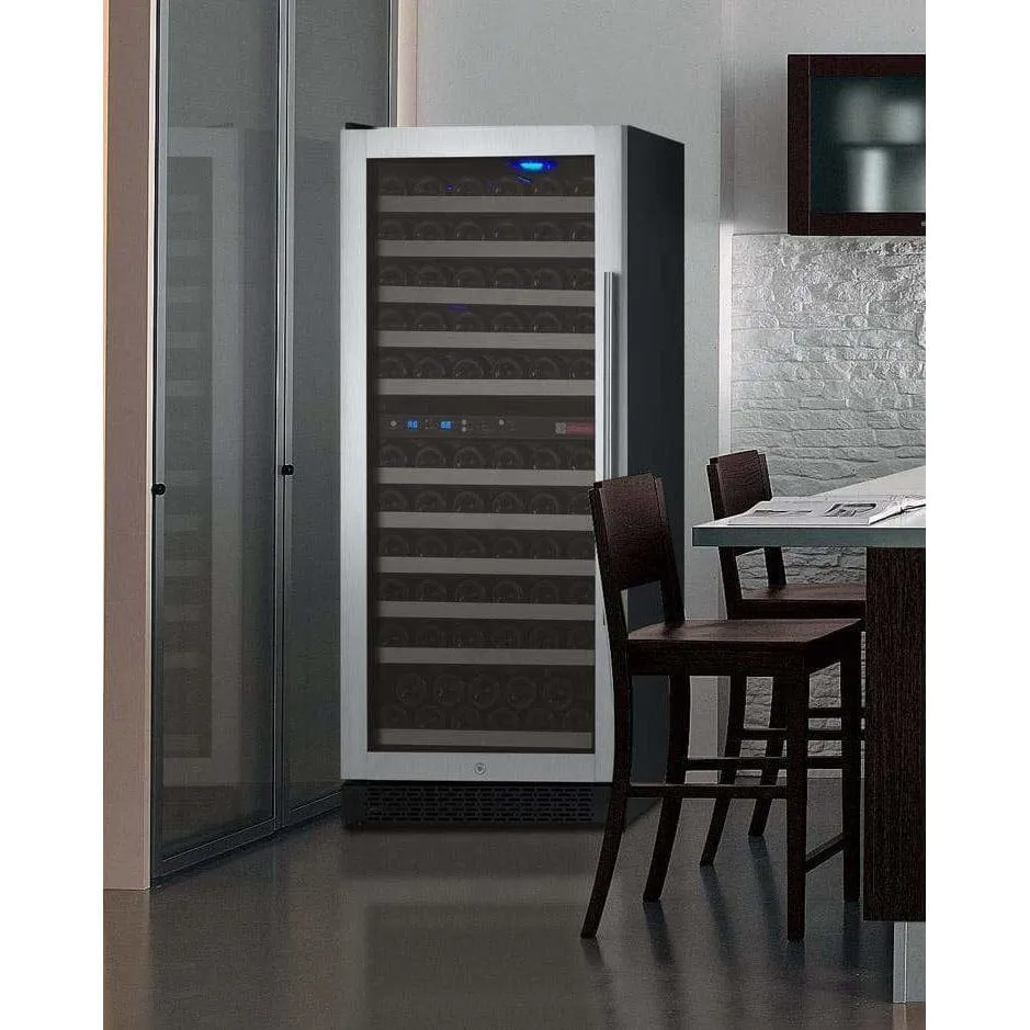 Allavino 121 Bottle  FlexCount II Tru-Vino Dual Zone Stainless Steel Left Hinge Wine Cooler VSWR121-2SL20