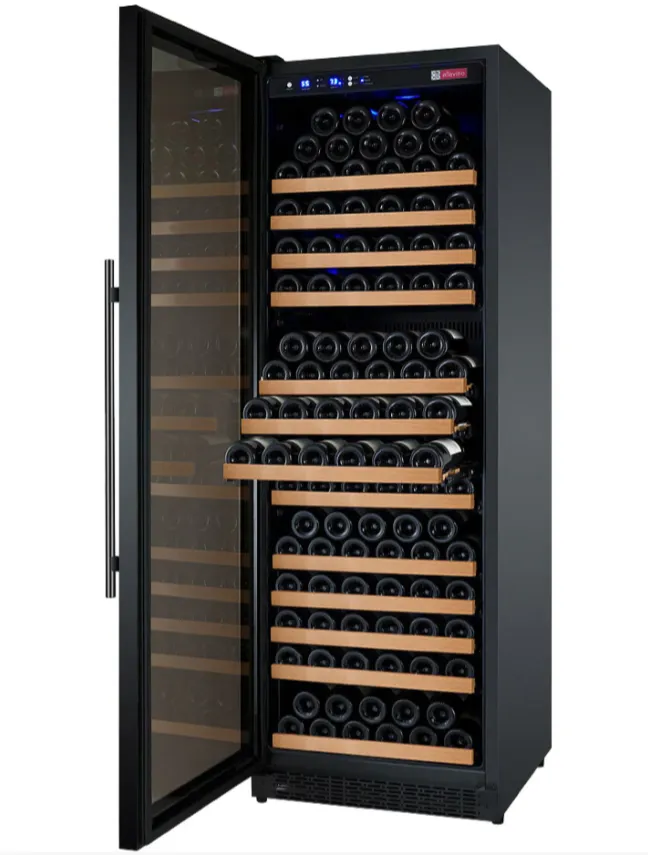 Allavino 24" Left Hinge 177 Bottle Dual Zone Black Wine Refrigerator