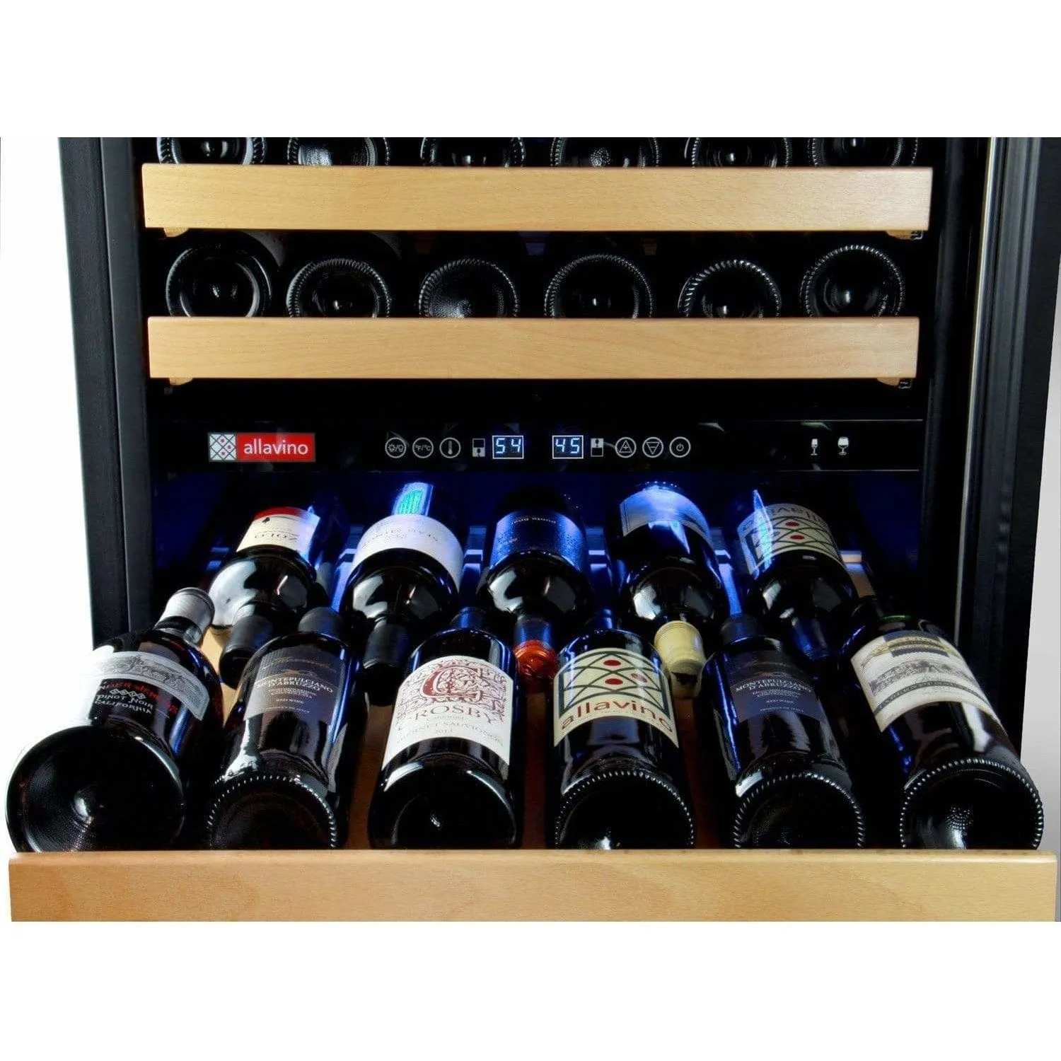 Allavino FlexCount 172 Bottle Dual Zone Stainless Steel Right Hinge Wine Fridge YHWR172-2SWRN