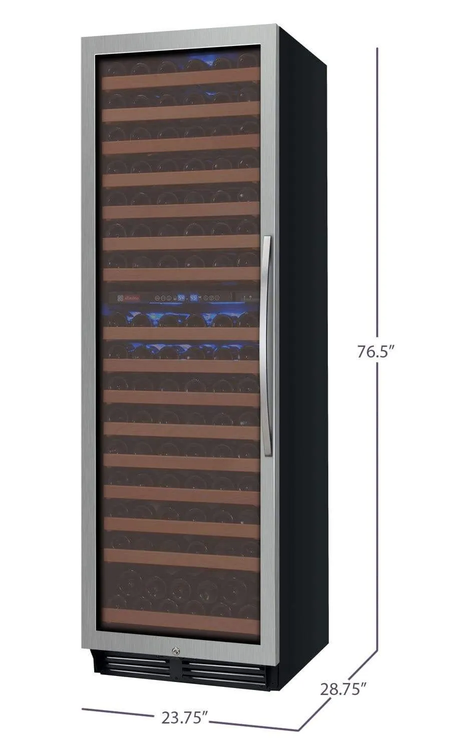 Allavino FlexCount Classic II Tru-Vino 172 Bottle Dual Zone Stainless Steel Left Hinge Wine Refrigerator YHWR172-2SL20