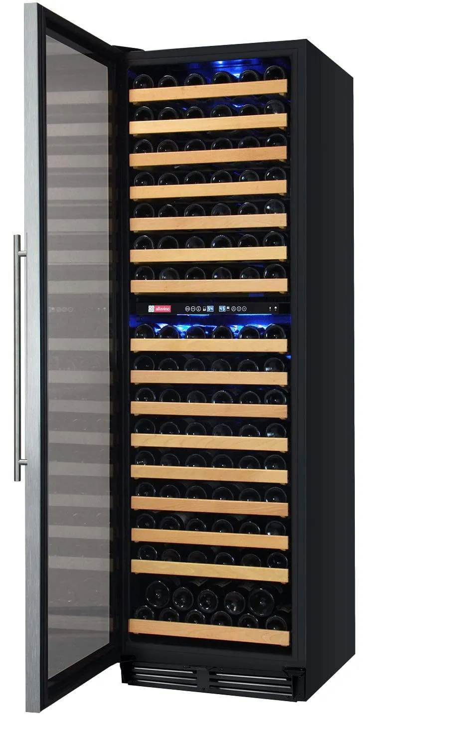 Allavino FlexCount Classic II Tru-Vino 172 Bottle Dual Zone Stainless Steel Left Hinge Wine Refrigerator YHWR172-2SL20