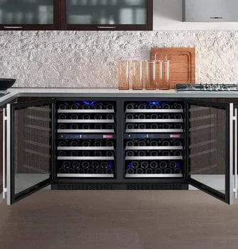 Allavino FlexCount II Tru-Vino 112 Bottle Four Zone Stainless Steel Wine Fridge 2X-VSWR56-2S20