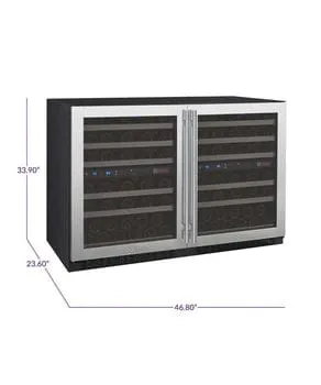 Allavino FlexCount II Tru-Vino 112 Bottle Four Zone Stainless Steel Wine Fridge 2X-VSWR56-2S20