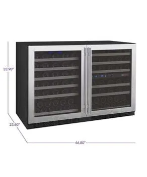 Allavino FlexCount II Tru-Vino 112 Bottle Three Zone Stainless Steel Wine Refrigerator 3Z-VSWR5656-S20