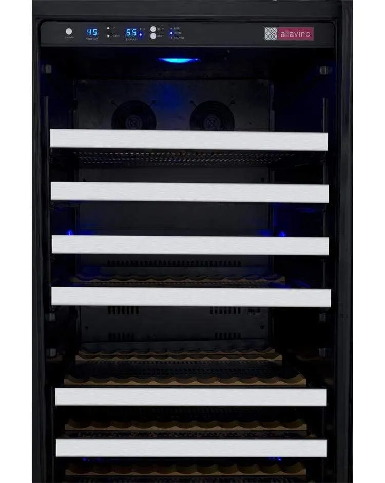 Allavino FlexCount II Tru-Vino 256 Bottle Dual Zone Stainless Steel Wine Fridge 2X-VSWR128-1S20