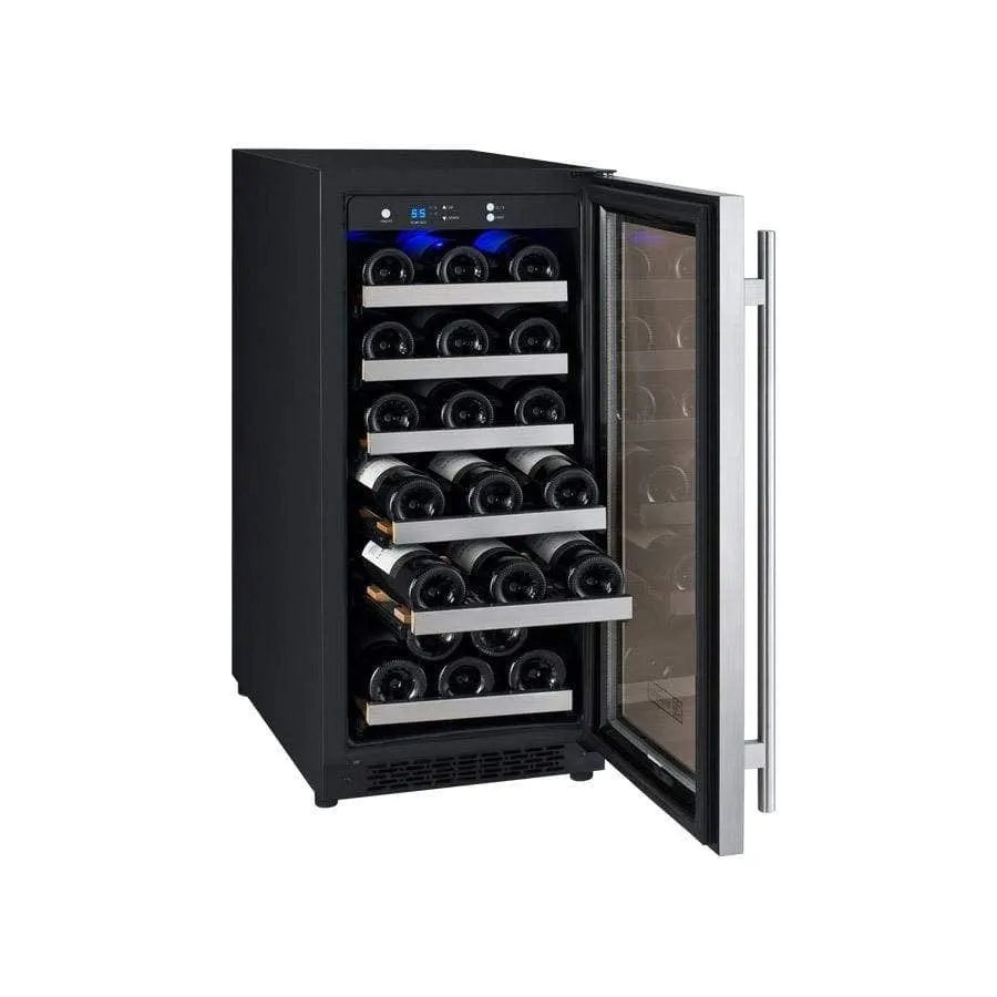 Allavino FlexCount II Tru-Vino 30 Bottle Single Zone Stainless Steel Left Hinge Wine Fridge VSWR30-1SL20