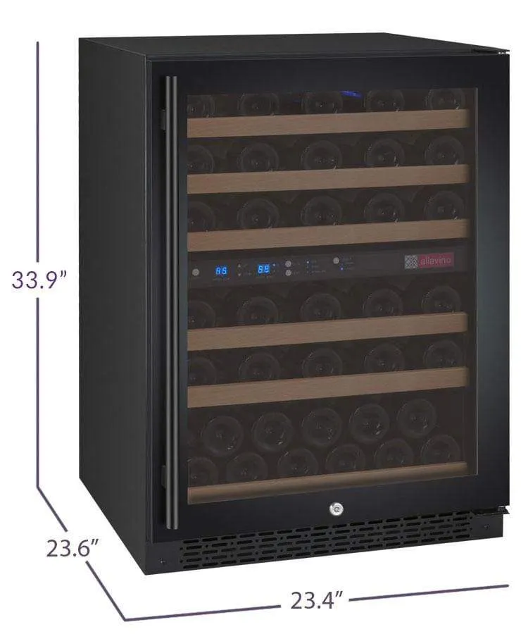 Allavino FlexCount II Tru-Vino 56 Bottle Dual Zone Black Right Hinge Wine Fridge VSWR56-2BR20