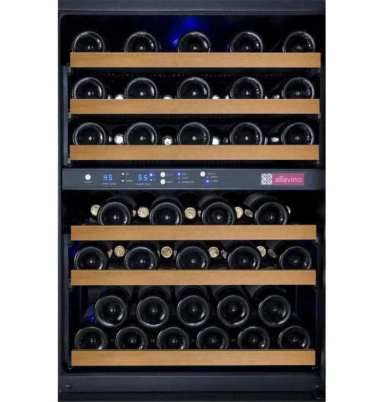 Allavino FlexCount II Tru-Vino 56 Bottle Dual Zone Black Right Hinge Wine Fridge VSWR56-2BR20