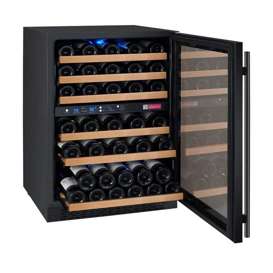 Allavino FlexCount II Tru-Vino 56 Bottle Dual Zone Black Right Hinge Wine Fridge VSWR56-2BR20