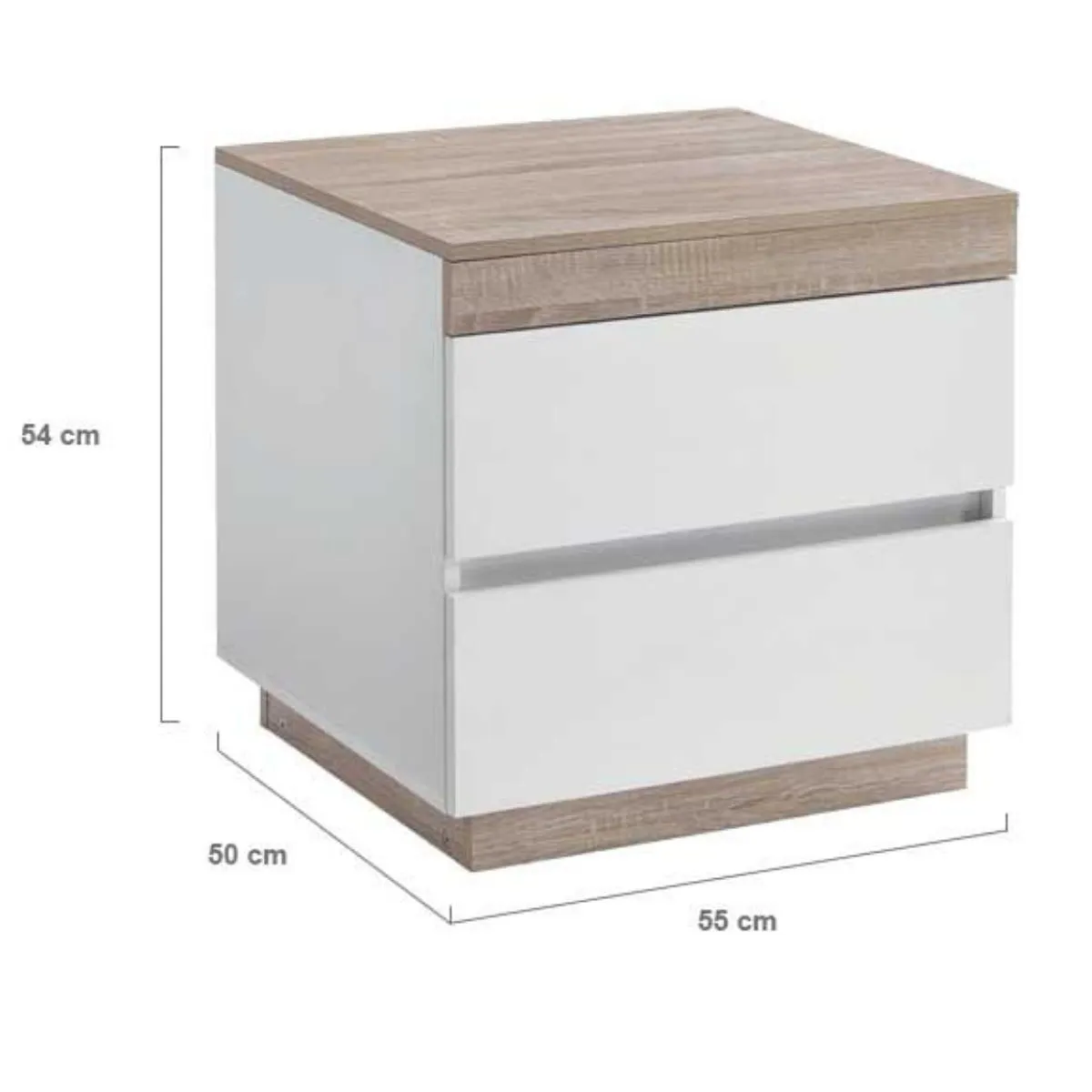 Ashley Coastal White Wooden Bedside Table with Drawers Cabinet