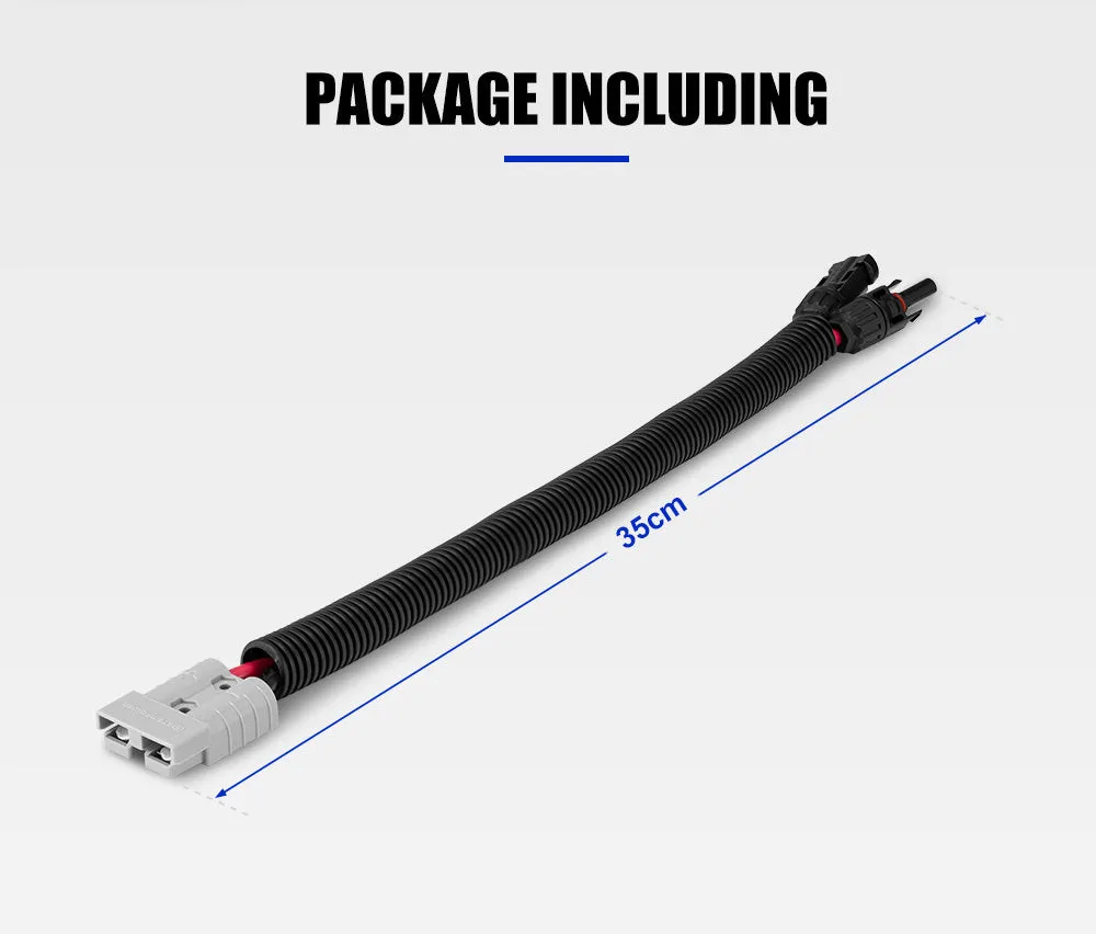 Atem Power 50A Anderson Style Plug To Solar Panel Connector 35cm Cable Wiring