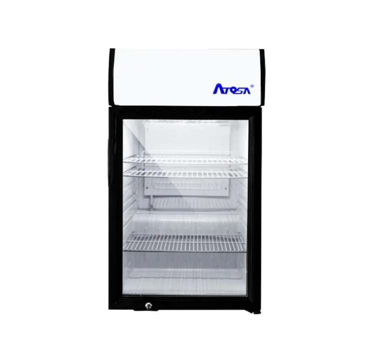 Atosa 17" Countertop Glass Door Merchandiser Cooler with Lighted Header - CTD-3S