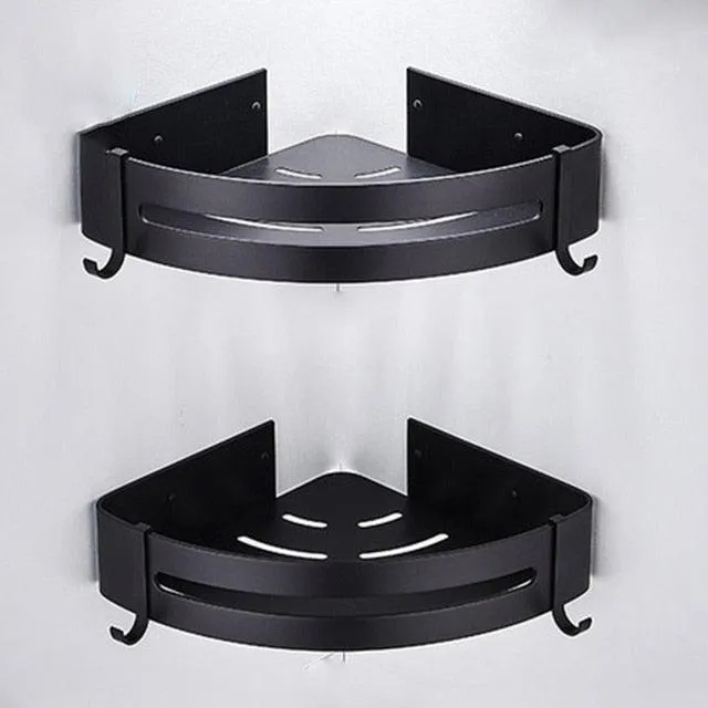 Bathroom Shelf Organizer Shower Storage Rack Black Corner Shelves