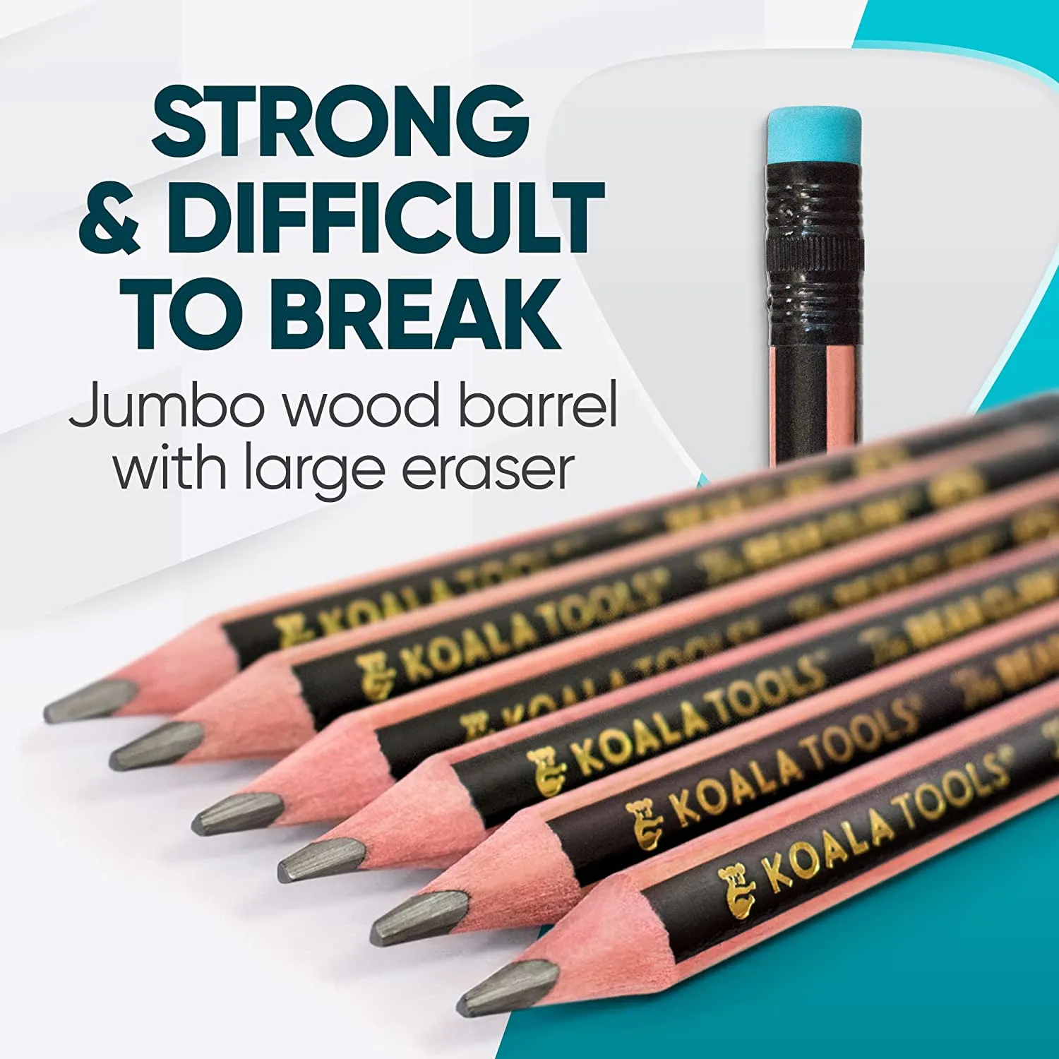 Bear Claw Pencils Fat, Thick, Strong, Triangular Grip, Graphite