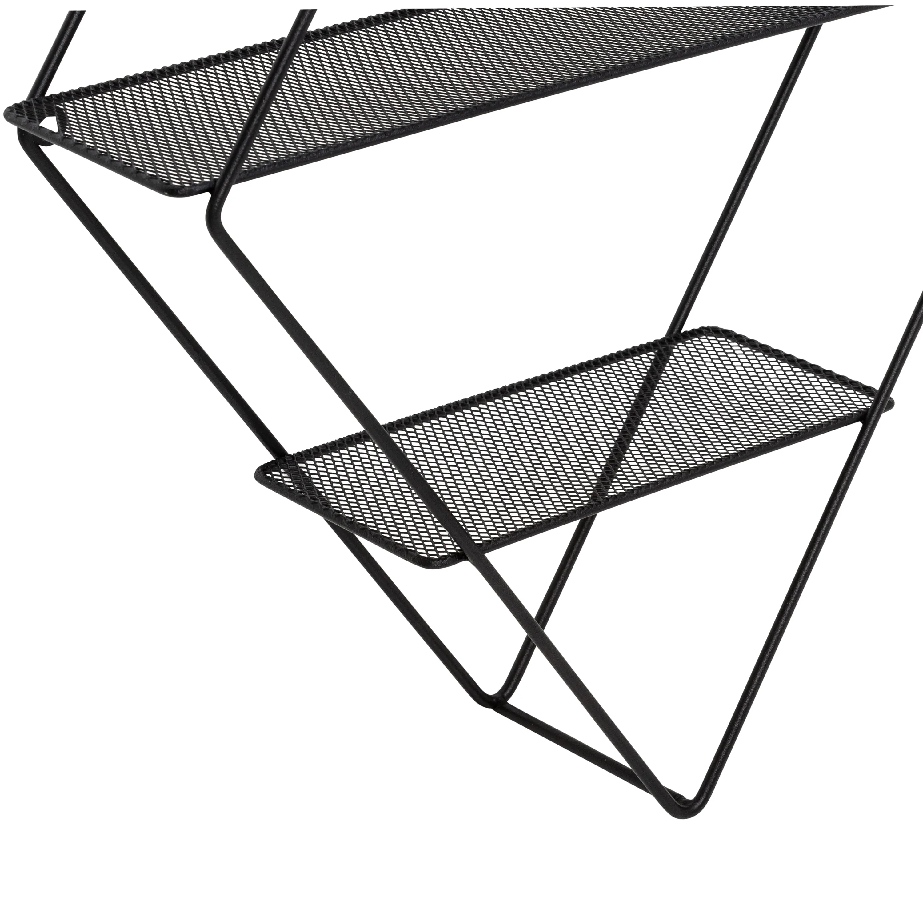 Black 3-Tier Metal Diamond Decorative Wall Shelf