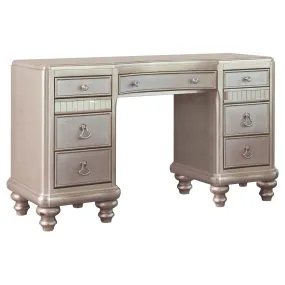 Bling Game 9-drawer Vanity Desk Metallic Platinum