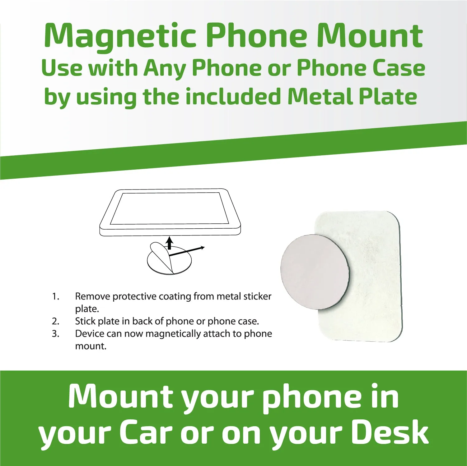 Car/Desk Magnetic Phone Mount - 6 Pieces Per Retail Ready Display 25233