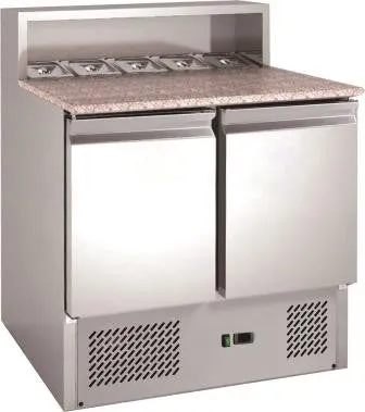 CHEFSRANGE PSH900 - 2 DOOR PIZZA PREP COUNTER WITH GRANITE TOP