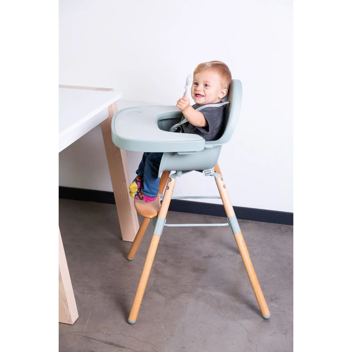 Childhome Evolu 2 High Chair - Natural Mint