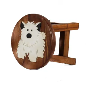 White Dog Kids Stool