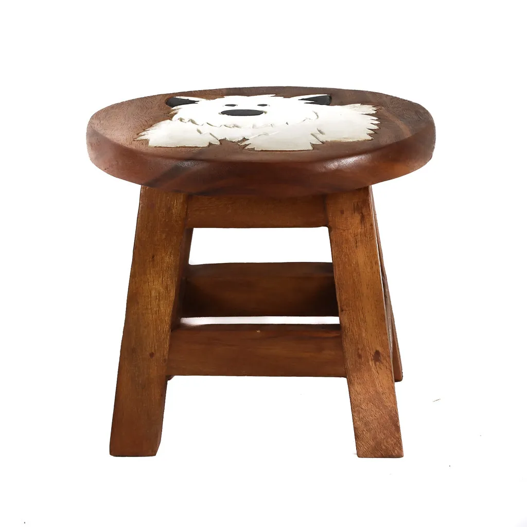 White Dog Kids Stool