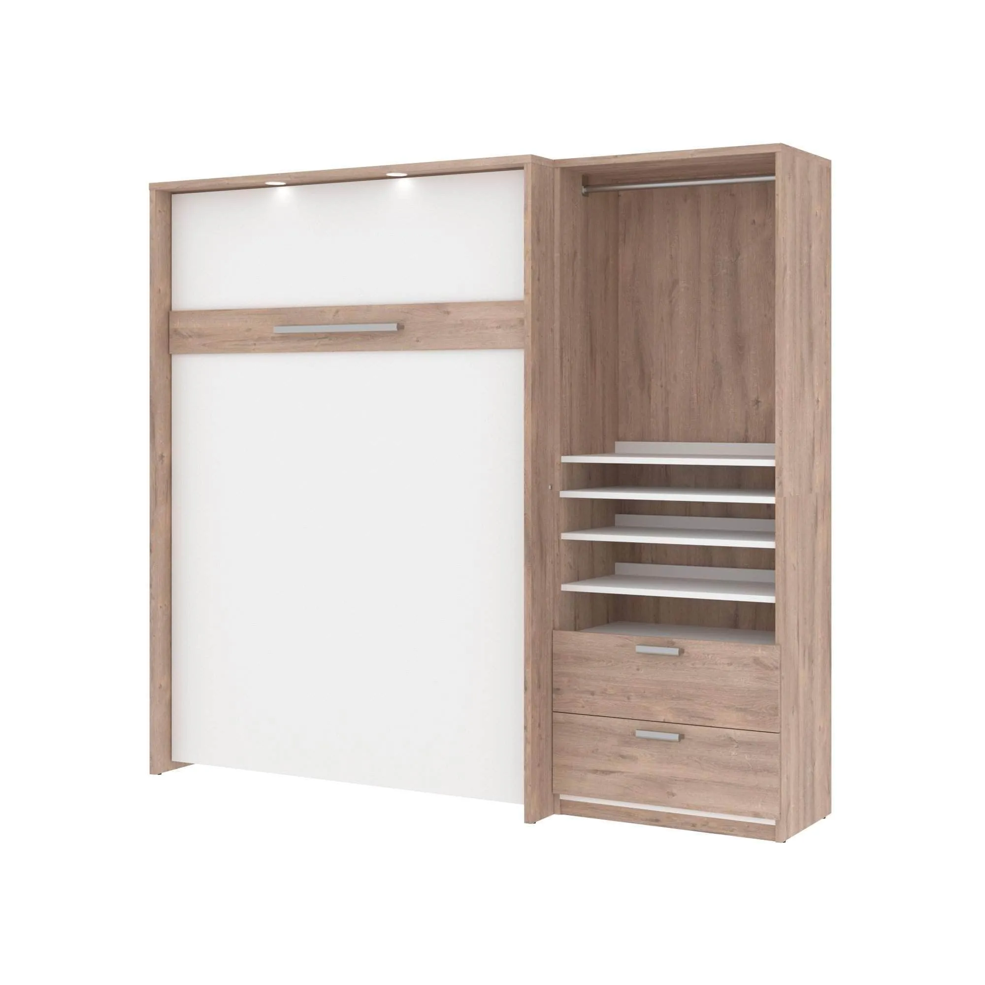 Cielo Full Murphy Wall Bed with Storage Cabinet (89W) - Available in 2 Colours