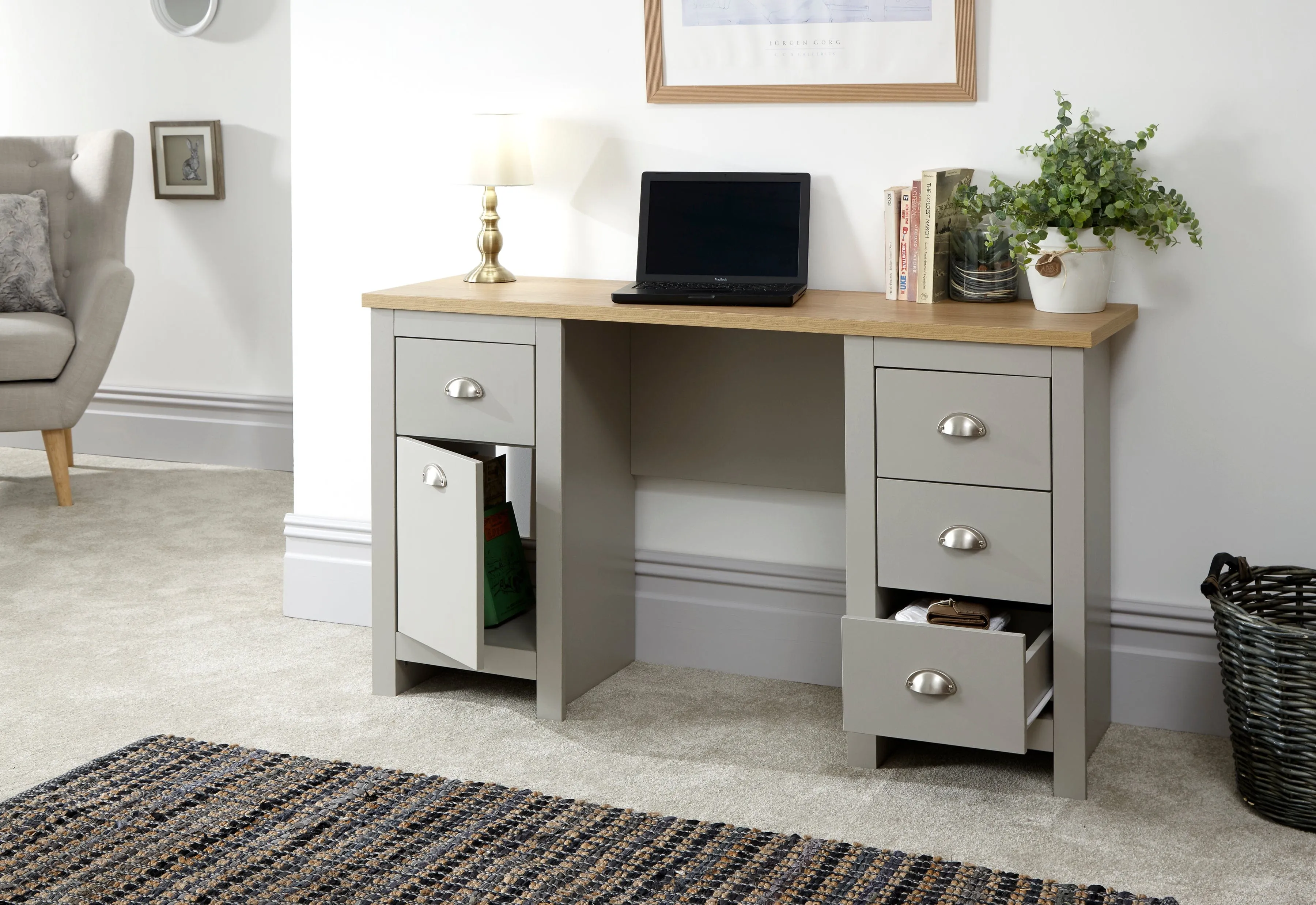 CLEARANCE Lancaster Study Desk Grey