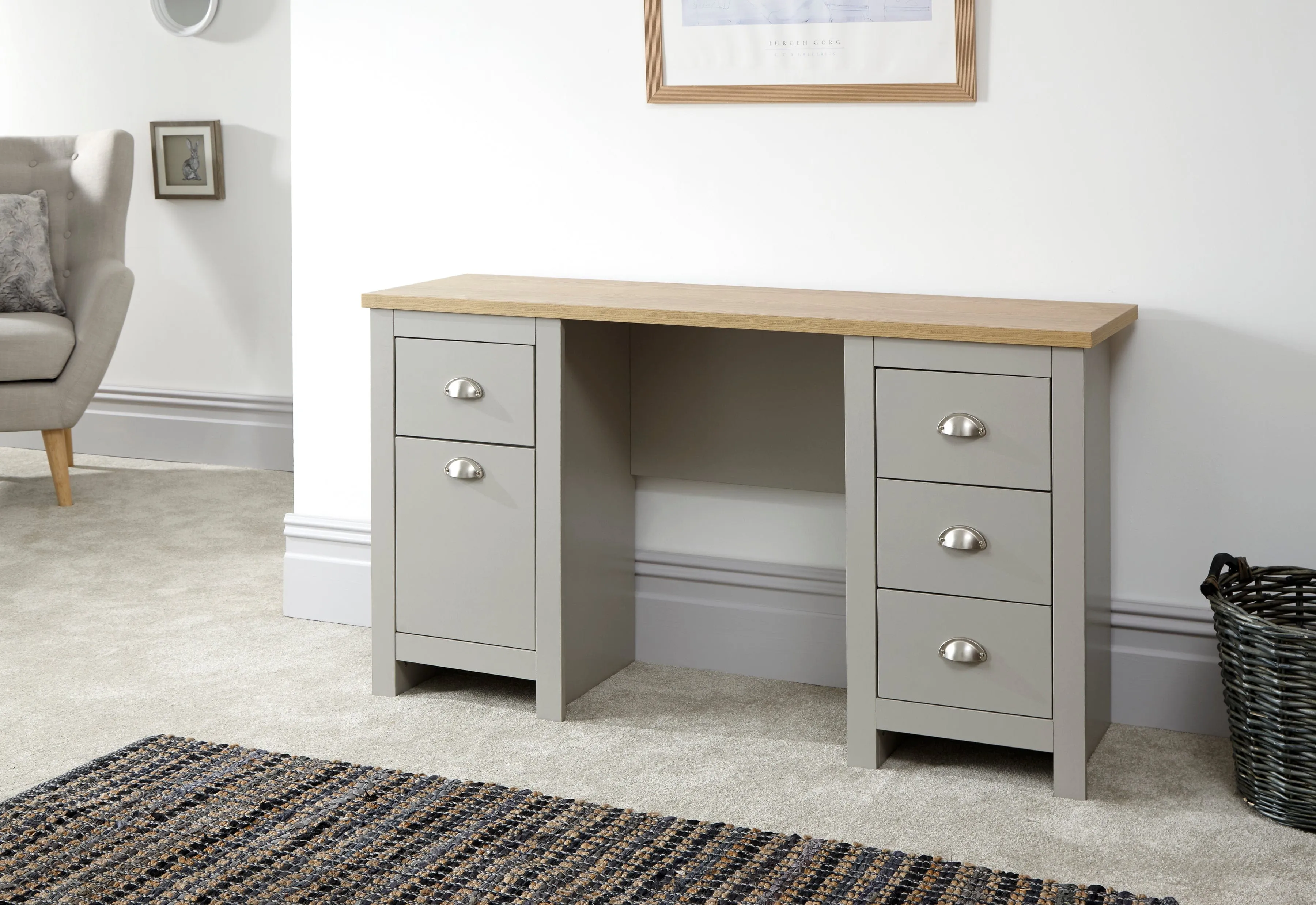 CLEARANCE Lancaster Study Desk Grey