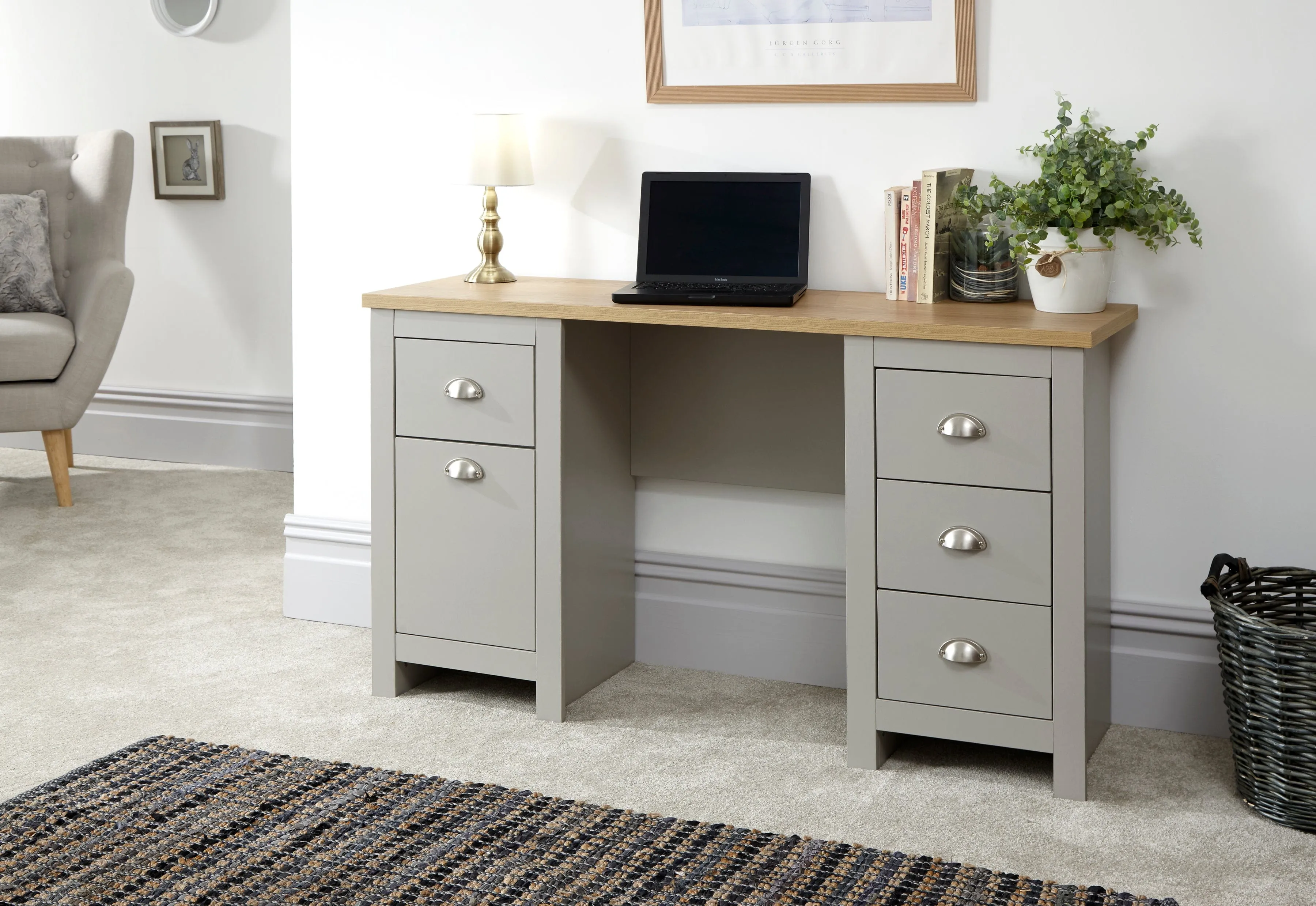 CLEARANCE Lancaster Study Desk Grey