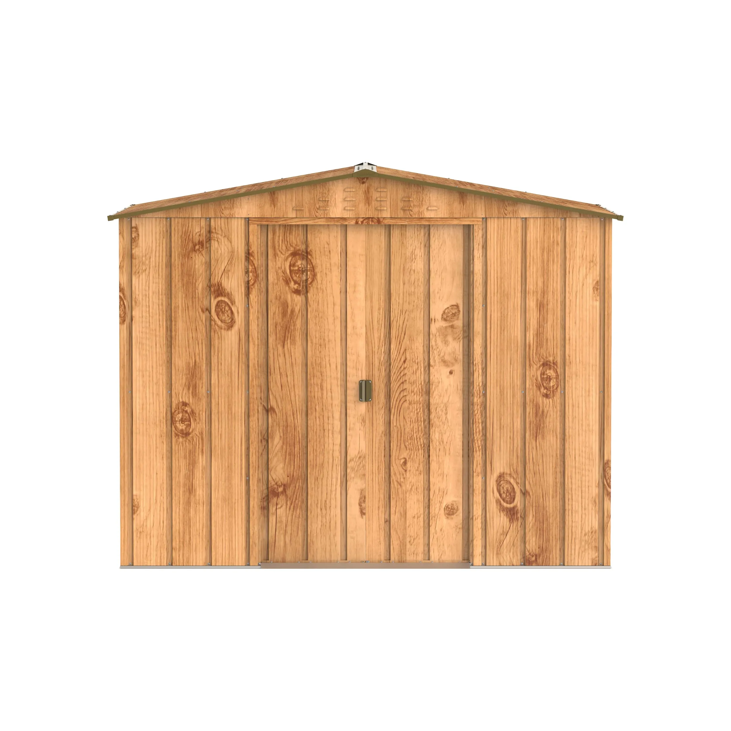 Duramax TOP Shed 8 x 6 (4.79 m2) Metal Garden Storage Shed, Made of Hot-Dipped Galvanized Steel, Strong Reinforced Roof Structure, Maintenance-Free & Weatherproof Metal Garden Shed, Woodgrain