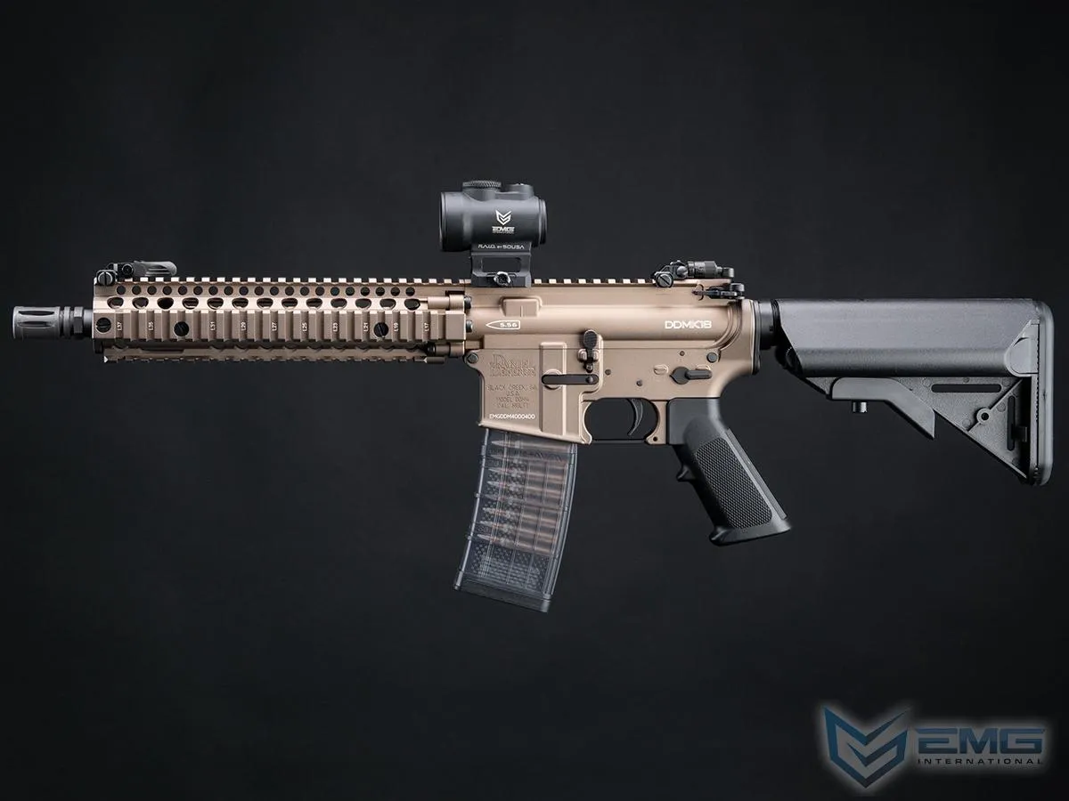 EMG-CYMA CGS Series Officially-Licensed Daniel Defense MK18 GBBR in Stylish Black/Tan Finish, Model DD.1101