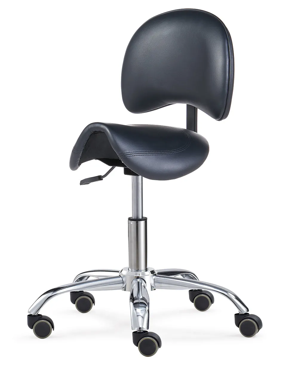 Ergonomic Saddle Stool With Backrest for Correct Posture