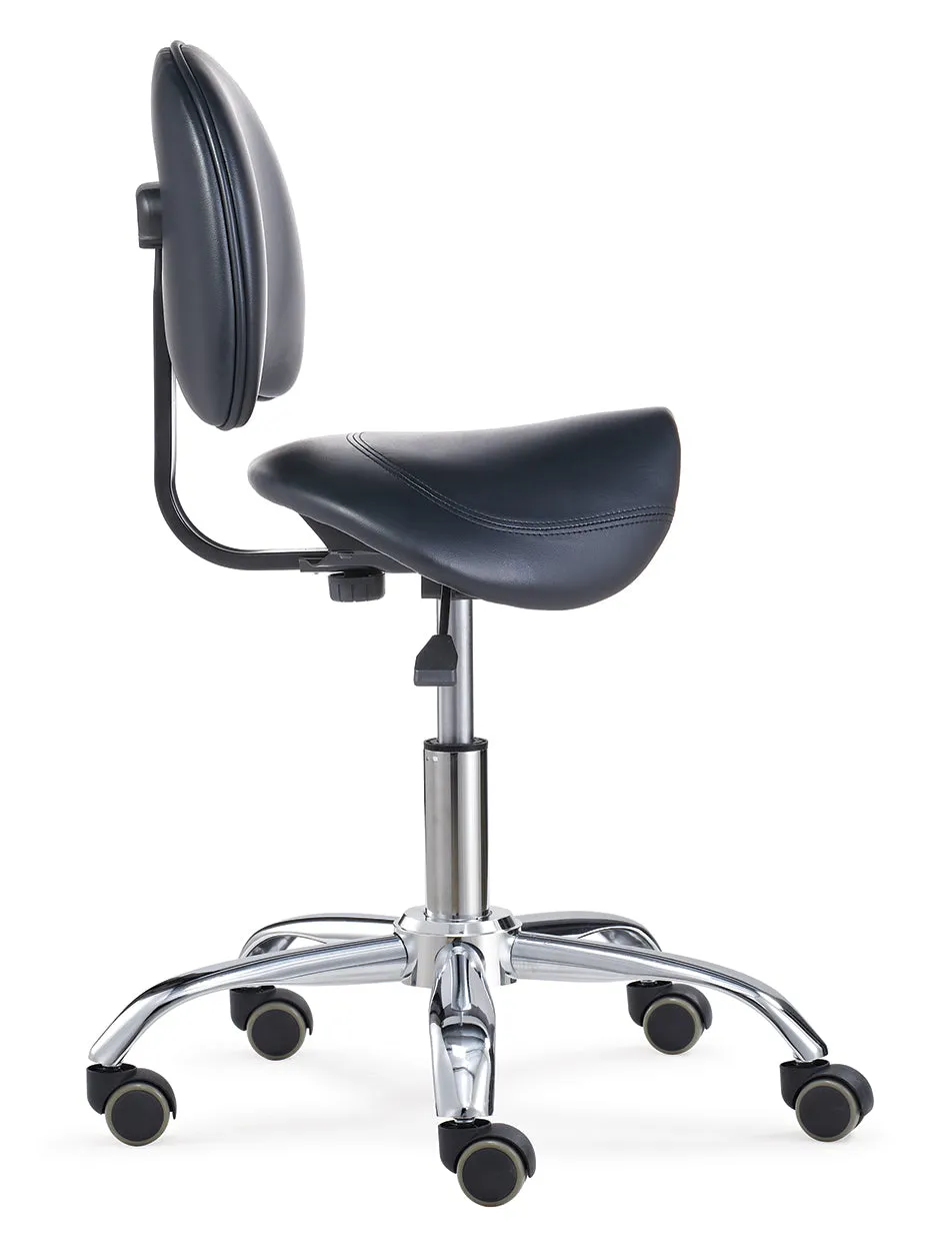 Ergonomic Saddle Stool With Backrest for Correct Posture