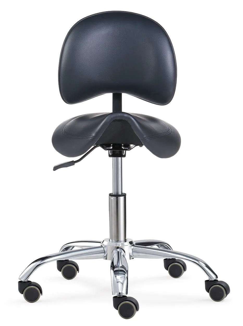 Ergonomic Saddle Stool With Backrest for Correct Posture