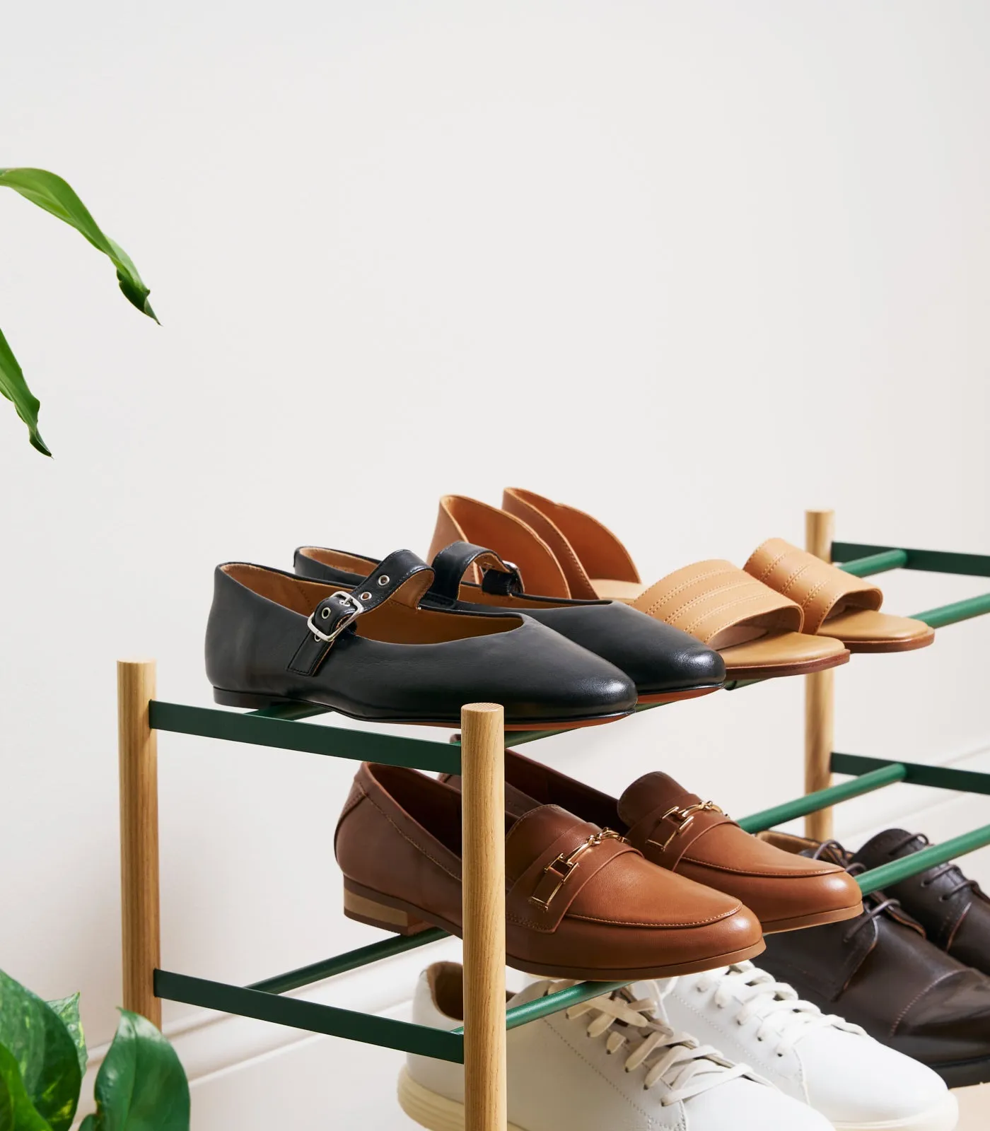 Expandable Shoe Rack (18" H)  - Steel - Forest Green