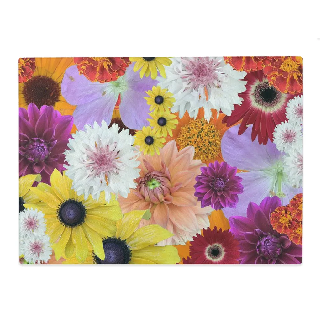 Glass Cutting Board (11x15in) Flower Fun 1