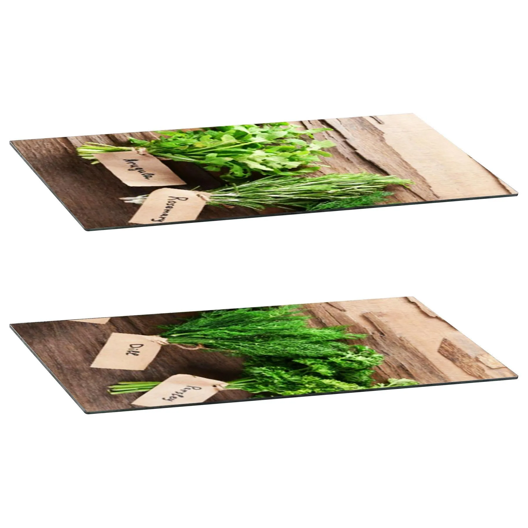 Glass Cutting Boards with Herbs Design