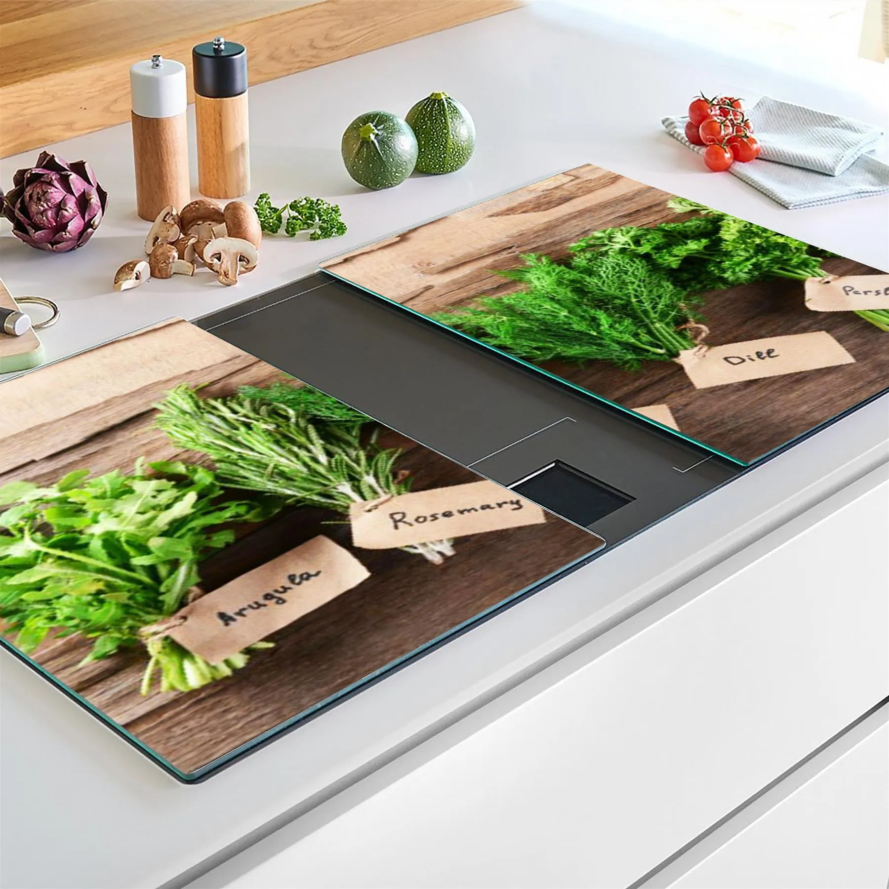 Glass Cutting Boards with Herbs Design