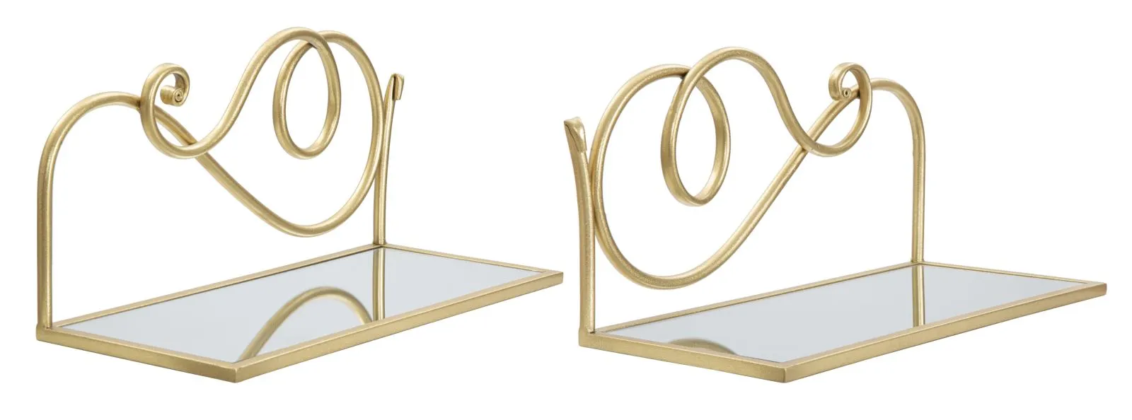 Golden Metal & Glass Wall Shelves