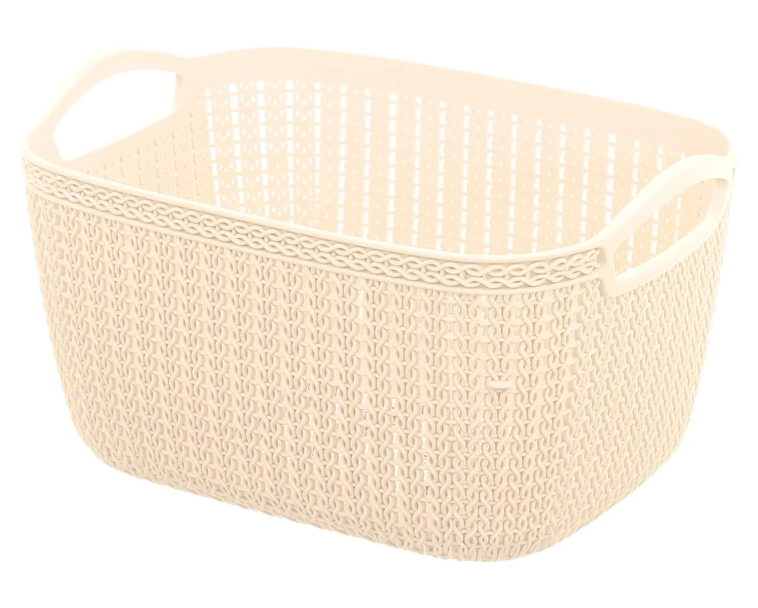 Heart Home Q-5 Designer Plastic Storage Basket For Store Fruits, Vegetables, Magazines, Cosmetics, Stationary Pack of 4 (Beach)-50HH01620