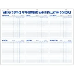 Heavy-Duty Daily Service Route Sheets - 100# White Tag Stock with Blue Ink Print - 12" x 15" Spiral Bound with Protective Cover (50 Sheets/Book)